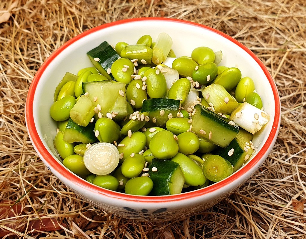 Edamame and cucumber salad