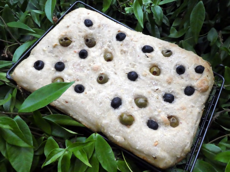 Focaccia with olives