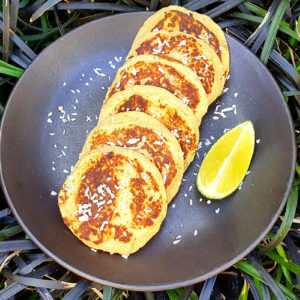 Gluten-free coconut and lime pancakes