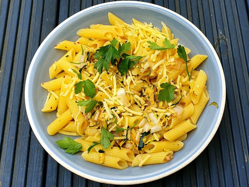 Courgette and leek pasta