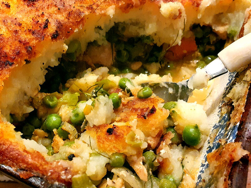 Fish pie with vegetables