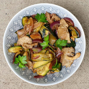 Balsamic mixed mushrooms with courgette