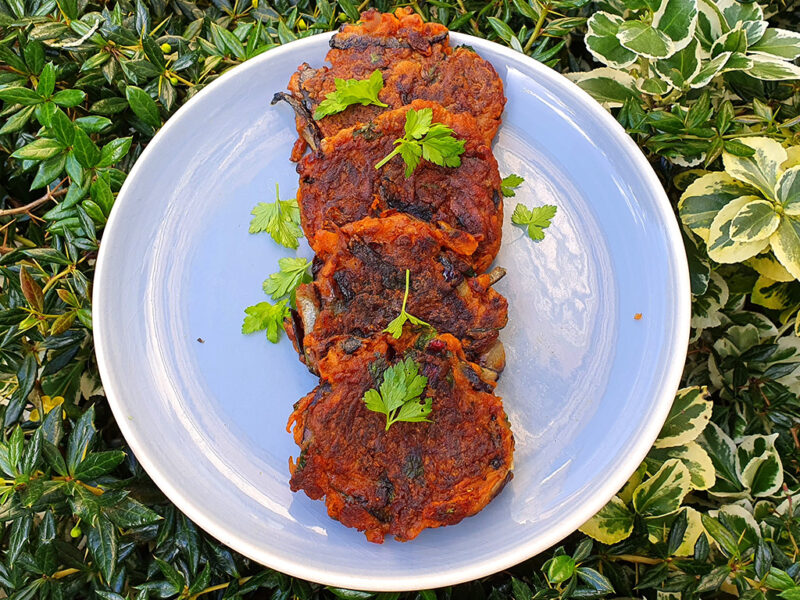 Carrot and onion fritters