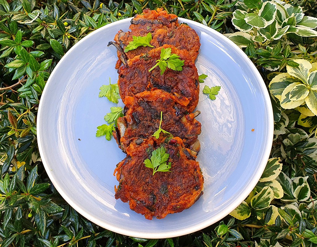 Carrot and onion fritters