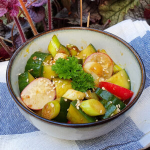 Miso cucumber and radish salad