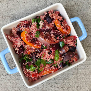 Quinoa with balsamic roasted beetroot