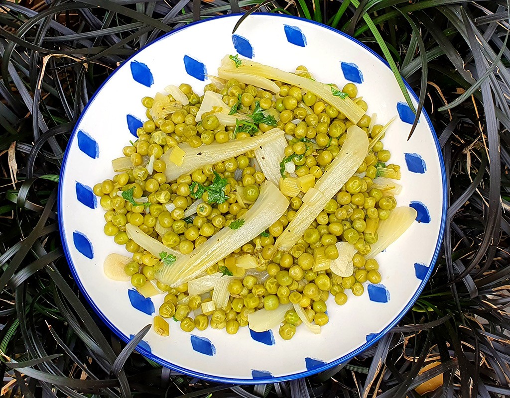 Sauteed fennel with green peas