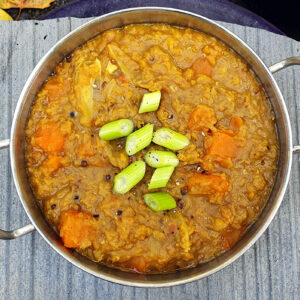 Sweet potato and red lentil dhal