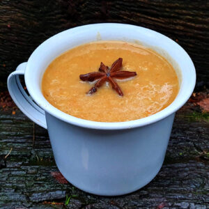 Winter spiced carrot and red lentil soup