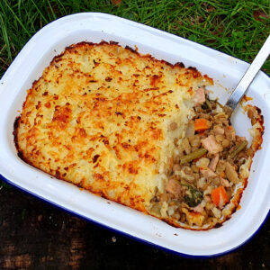 Bacon and lentil pie