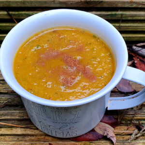 Broccoli and cinnamon-ginger roasted squash soup