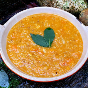 Butternut squash and red lentil dhal