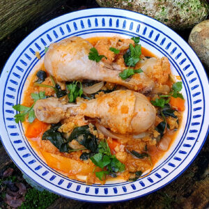 Spiced chicken stew with cauliflower and lentils