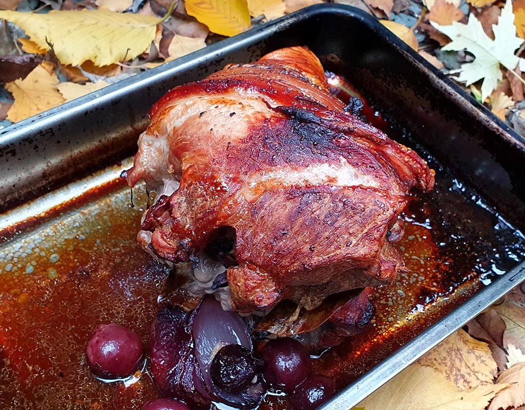 Cherry roasted pork