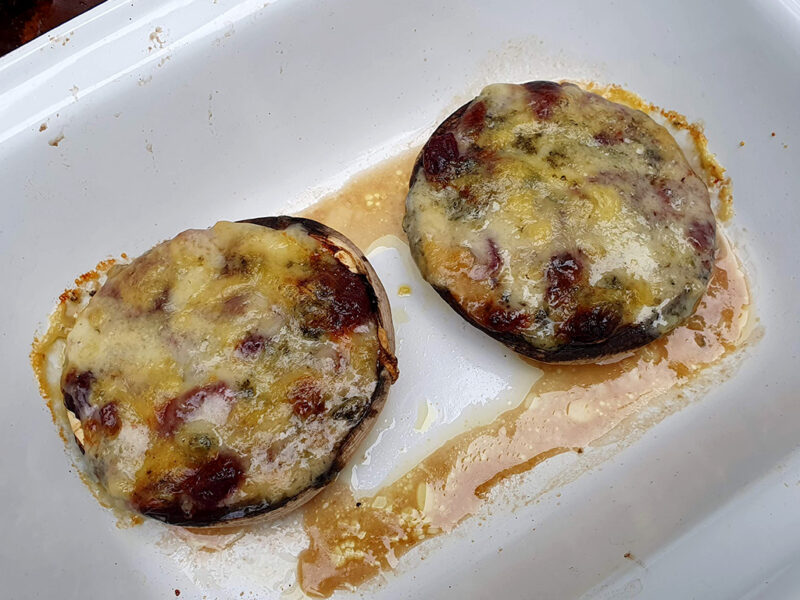 Stilton and cranberry stuffed mushroom