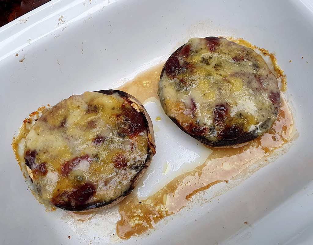 Stilton and cranberry stuffed mushroom