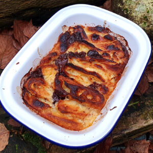 Baileys croissant bread and butter pudding