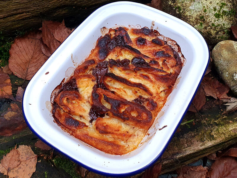 Baileys croissant bread and butter pudding