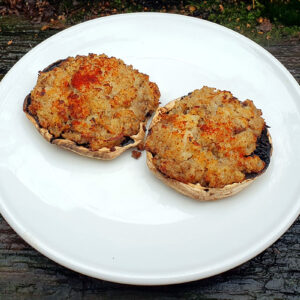 Cauliflower cheese stuffed mushrooms