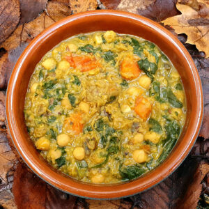 Chickpea dhal with spinach