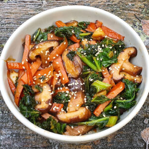 Shiitake and kale stir-fry