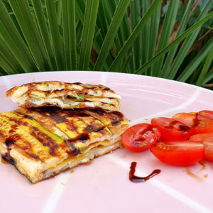 Courgette and egg omelette squares