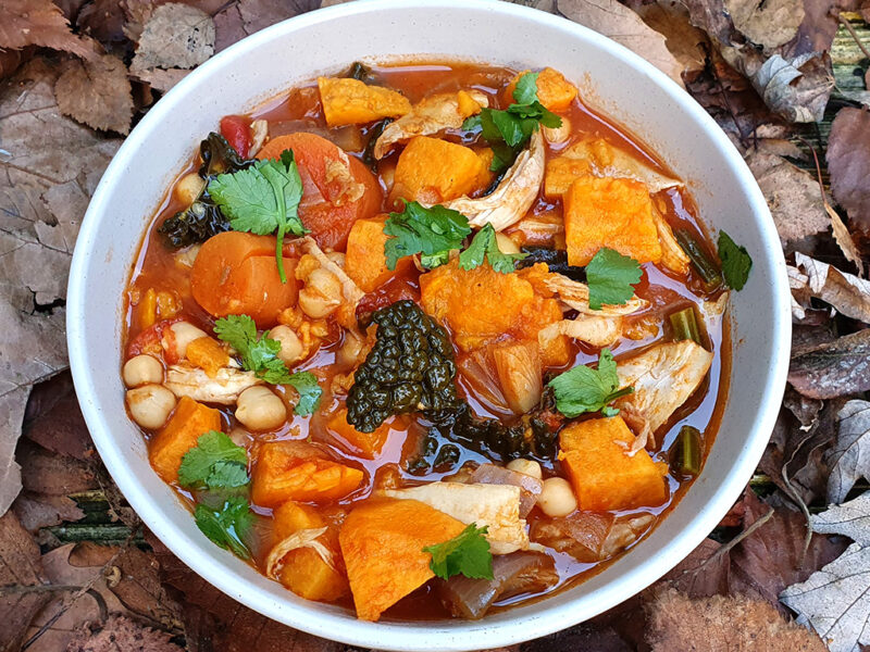 Leftover chicken and chickpea stew