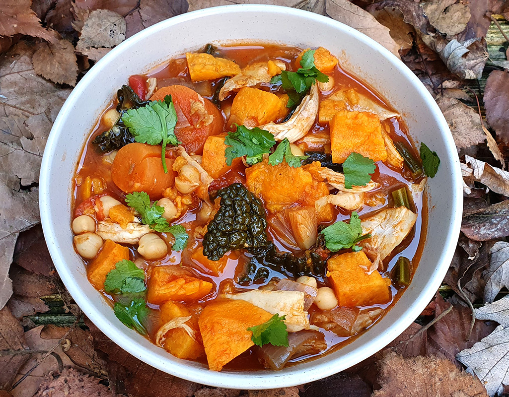 Leftover chicken and chickpea stew