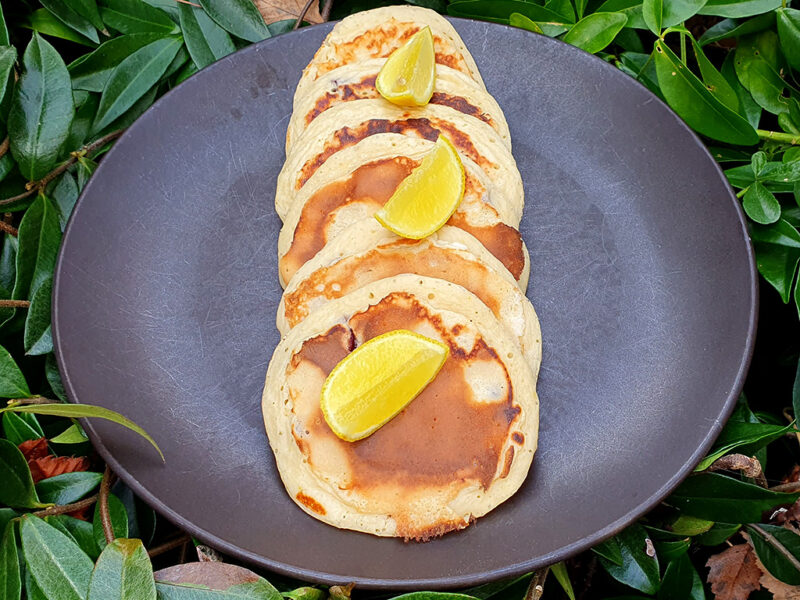 Lemon and cranberry pancakes