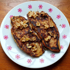 French toast croissant with nuts