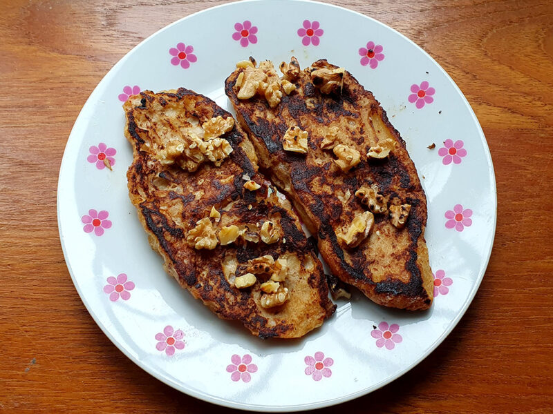 French toast croissant with nuts