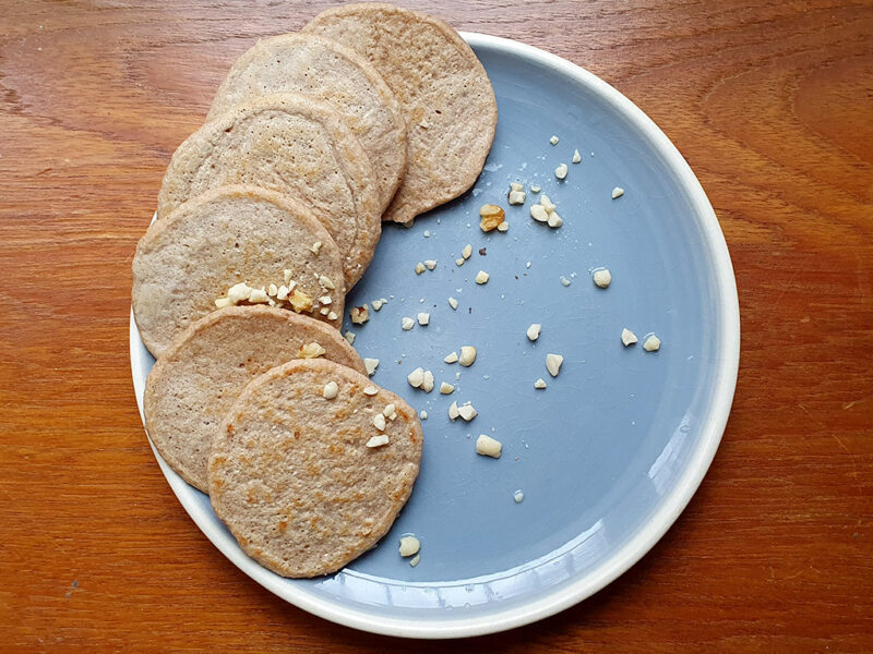 Hazelnut and oat pancakes