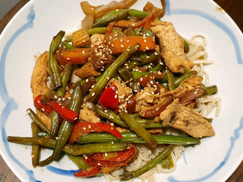 Turkey stir-fry with vegetables