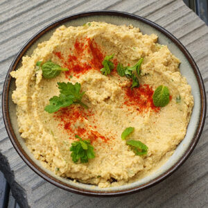 Herby aubergine hummus