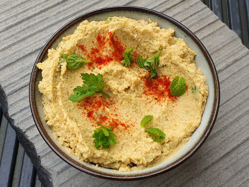 Herby aubergine hummus