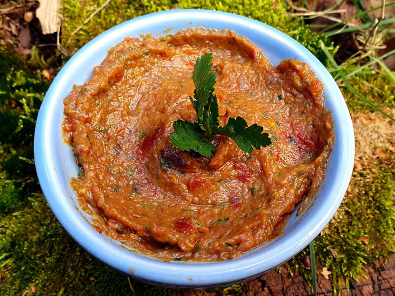 Roasted aubergine and sundried tomato sauce