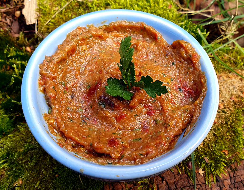 Roasted aubergine and sundried tomato sauce