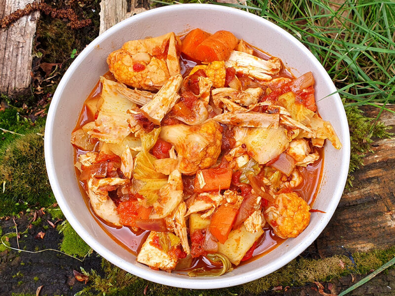 Leftover chicken and cauliflower curry