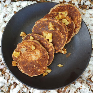 Pear and ginger oaty pancakes