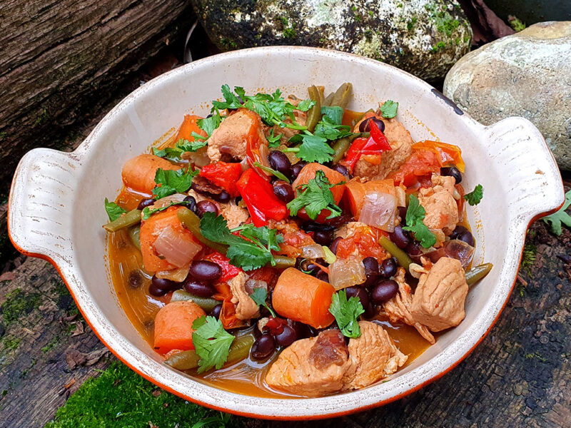 Spiced turkey and beans stew