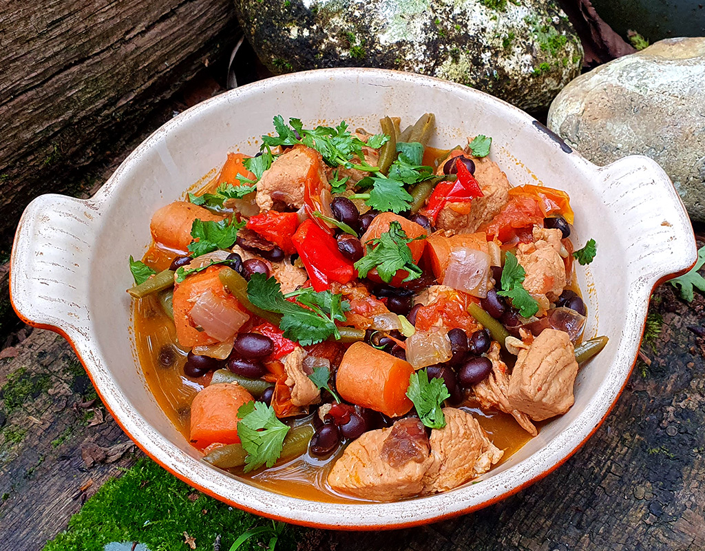 Spiced turkey and beans stew