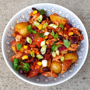 BBQ chicken and potato salad