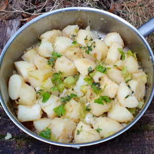 Sauteed potatoes with leek