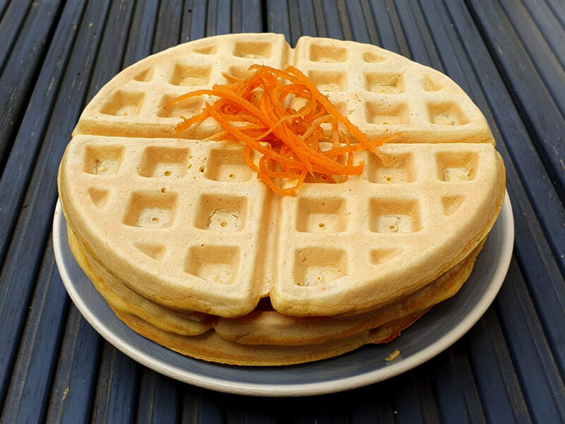 Carrot and ginger waffles