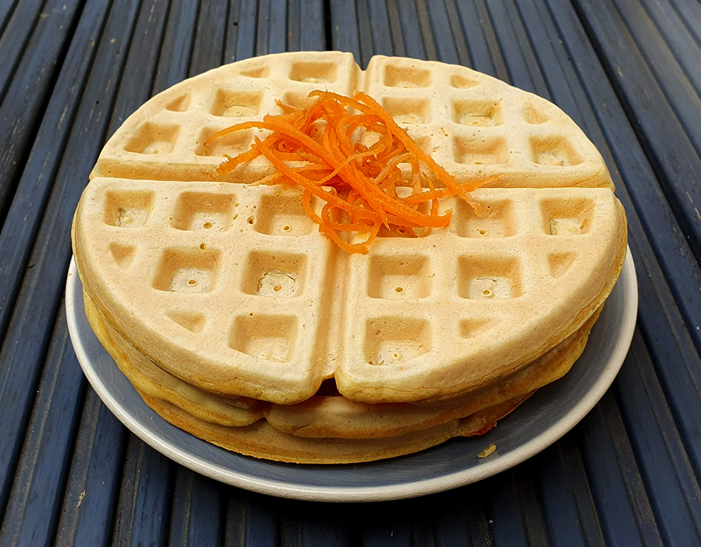 Carrot and ginger waffles