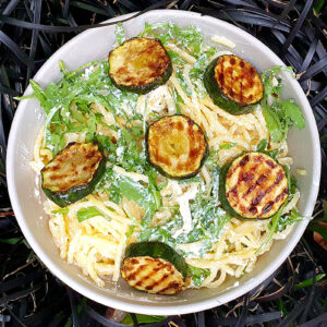 Lemon and ricotta spaghetti with courgette