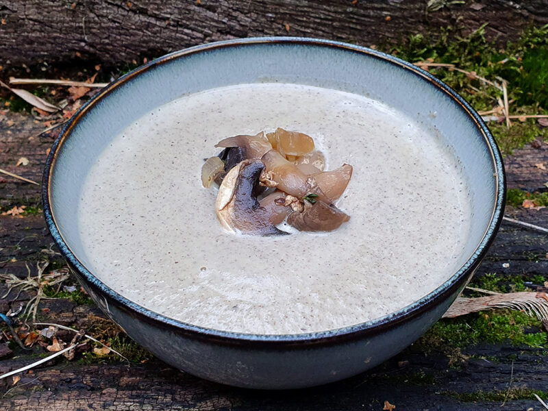 Creamy mushroom and cauliflower soup