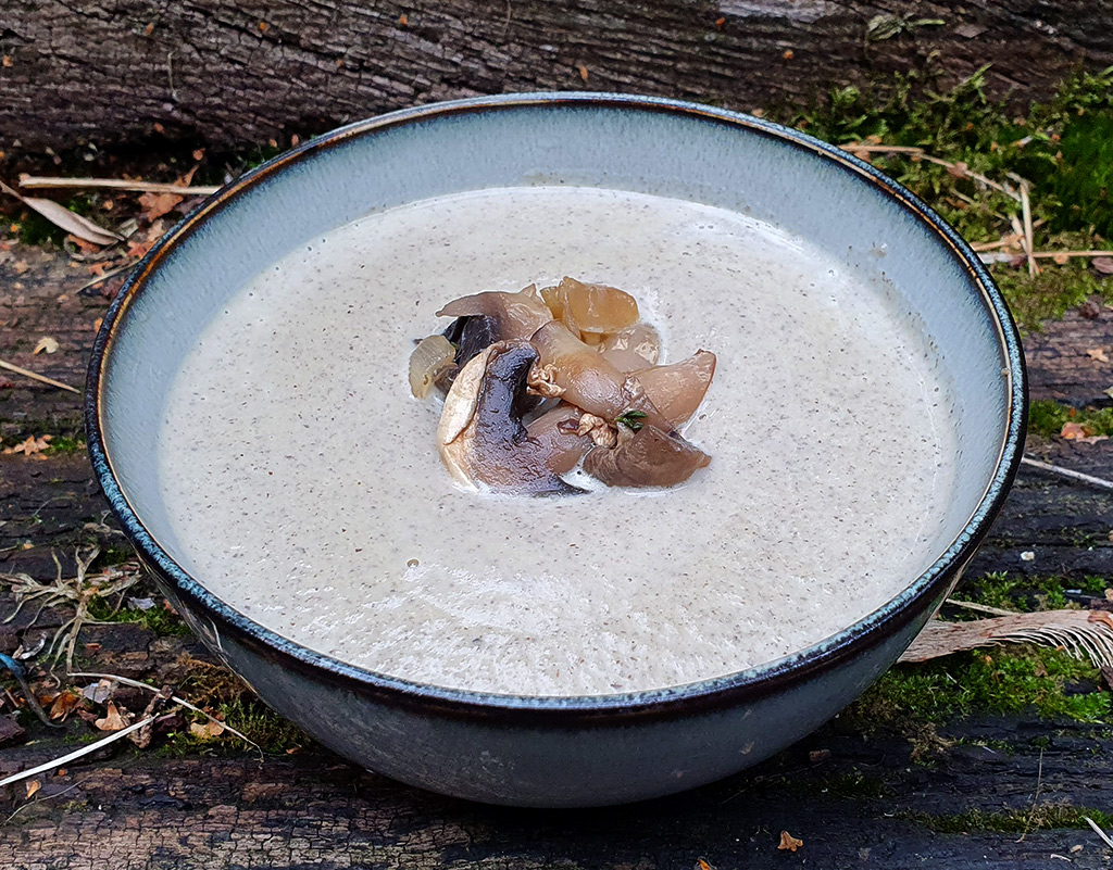 Creamy mushroom and cauliflower soup