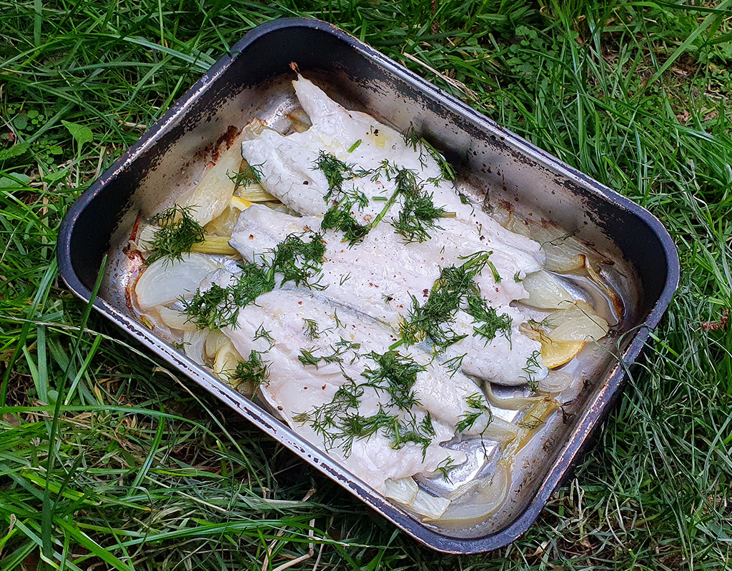 Fennel baked sea bass fillet