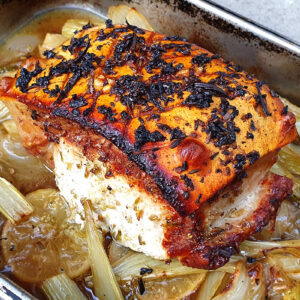 Roasted pork with fennel